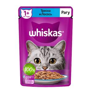Корм для кошек Whiskas 75г рагу с треской и лососем