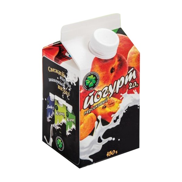 Йогурт 2% Северодвинск-Молоко 450г персиковый БЗМЖ