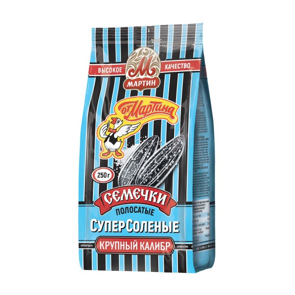 Семечки От Мартина Премиум полосатые суперсоленые 250г Мартин