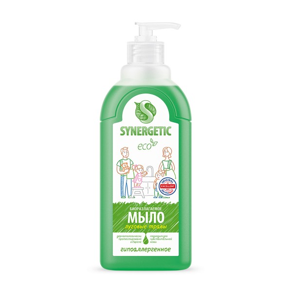 Мыло жидкое Synergetic для рук 500мл луговые травы