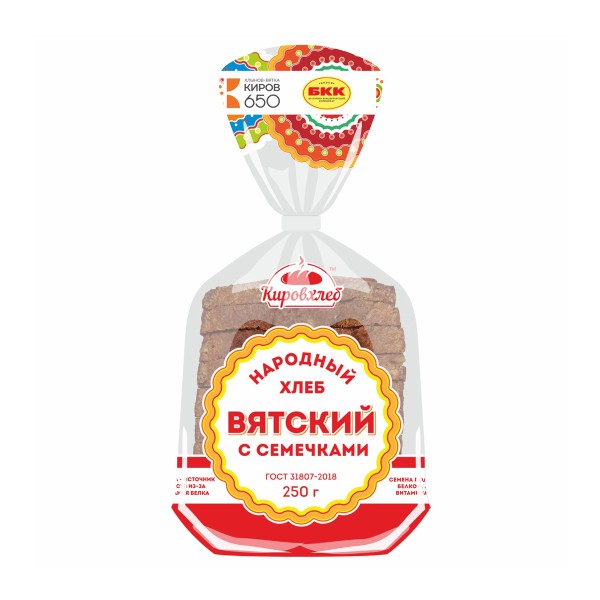 Хлеб Народный Вятский с семечками Булочно-кондитерский комбинат 250г