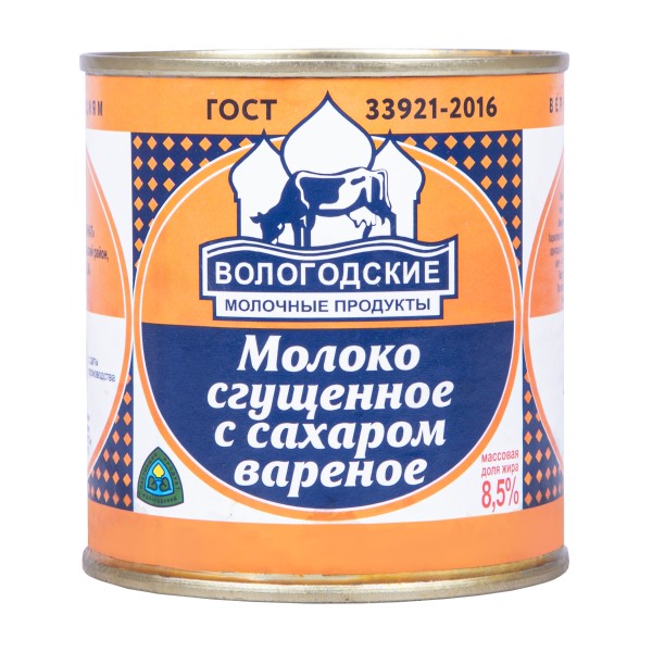 Молоко сгущенное с сахаром вареное 8,5% Вологодские молочные продукты 370г БЗМЖ