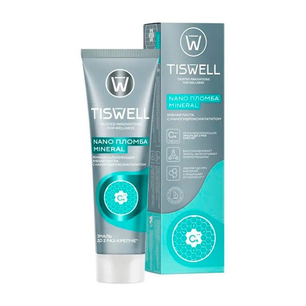 Паста зубная Tiswell реминерализующая 110г отбеливание с ферментами