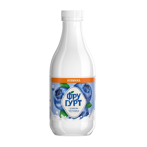 Напиток кисломолочный 1% Фругурт 930г со вкусом черники БЗМЖ