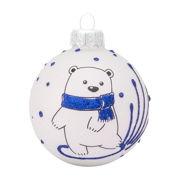 Шар новогодний Веселый медвежонок 1 65мм Коломеев