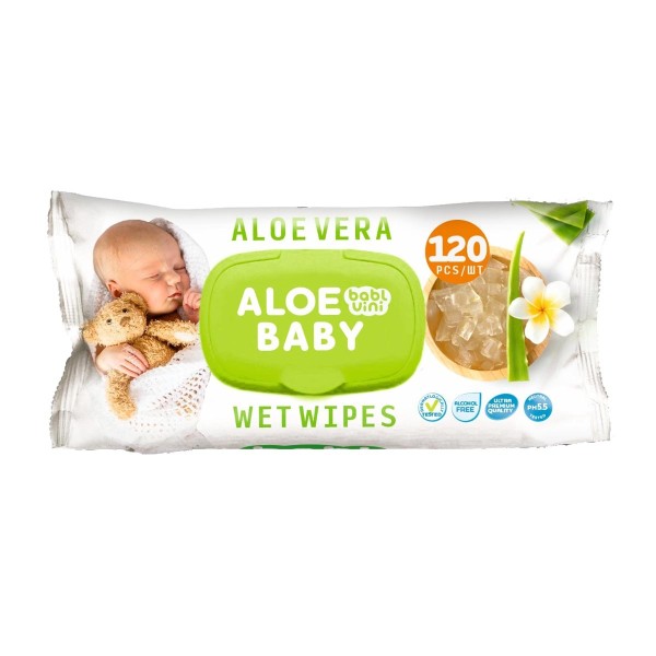 Салфетки Babl vini Aloe baby влажные детские 120шт