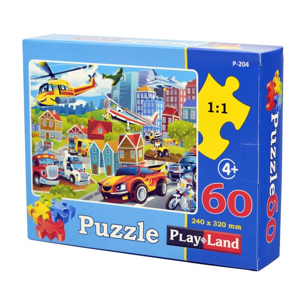 Пазлы Play Land 60 деталей авто в мегаполисе
