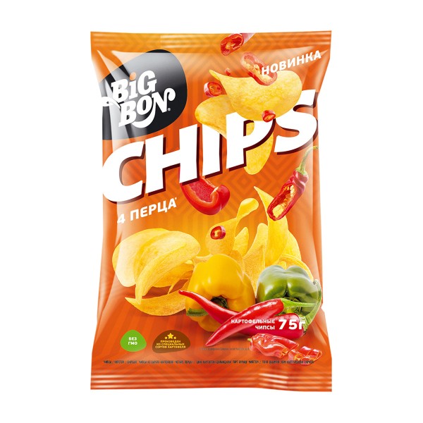 Чипсы Big Bon Четыре перца 75г