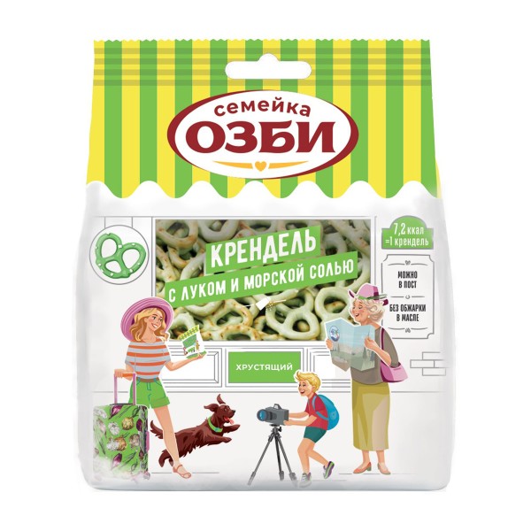 Крендель с луком и морской солью Семейка Озби 130г
