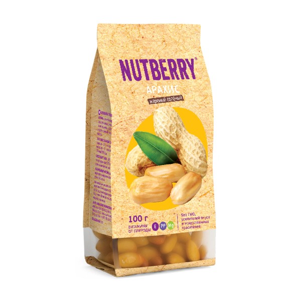 Арахис Nutberry жареный соленый 100г