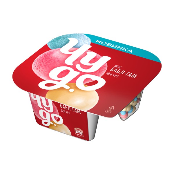 Йогурт Чудо со злаковыми шариками со вкусом бабл-гам 4% 101г БЗМЖ