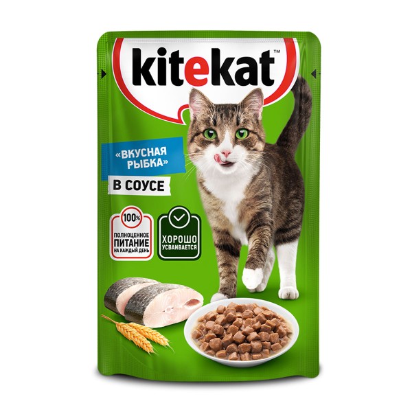 Корм для кошек Kitekat 85г с рыбой в соусе