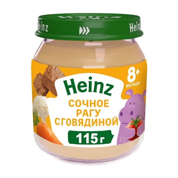 Пюре детское Heinz 115г сочное рагу с говядиной