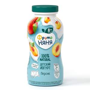 Йогурт Фрутоняня 2,5% 200мл персик БЗМЖ