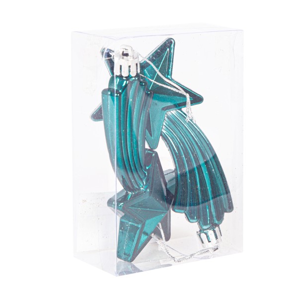 Набор украшений новогодних Звездочка синий 12см 2 штуки