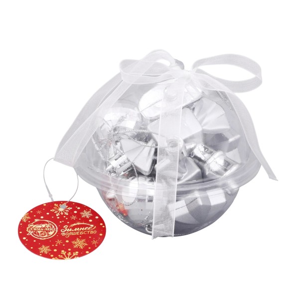 Набор елочных украшений Санда 10штук Зимнее волшебство серебро