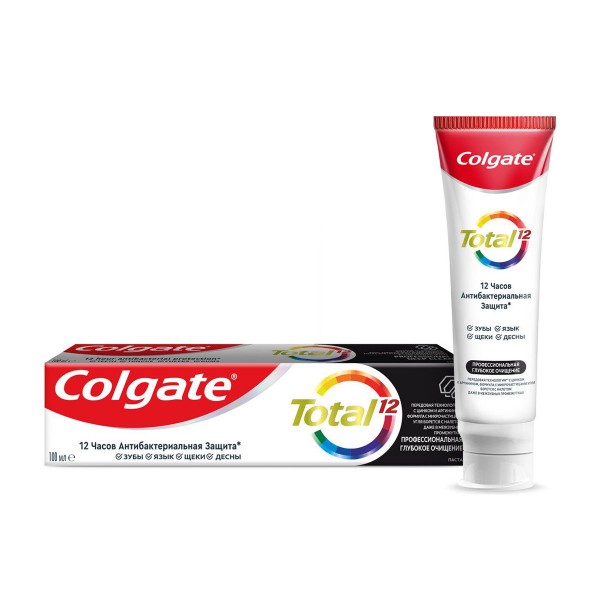 Паста зубная Colgate Total Профессиональная Глубокое очищение с древесным углем 100г