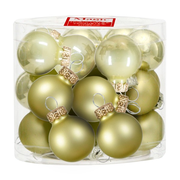 Украшение подвесное шары стеклянные золотые d2,5см 24шт Magic Time