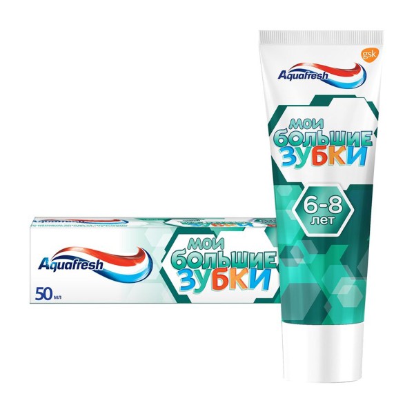 Зубная паста детская Aquafresh Мои большие зубки 6-8 лет 50мл
