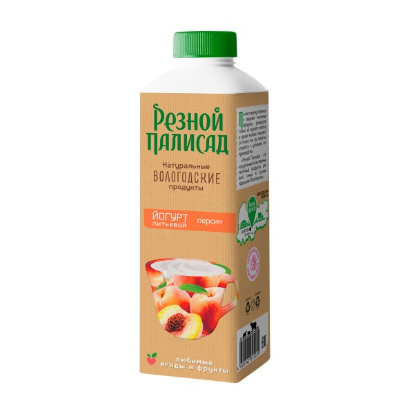 Йогурт питьевой Резной палисад 1,3% 500г персик БЗМЖ