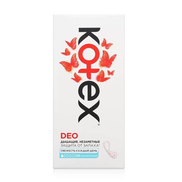 Прокладки гигиенические ультратонкие Deo ежедневные Kotex 20шт