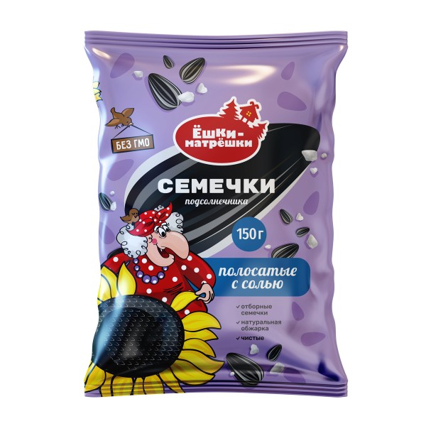 Семечки Ёшки-матрёшки полосатые жареные с солью 150г