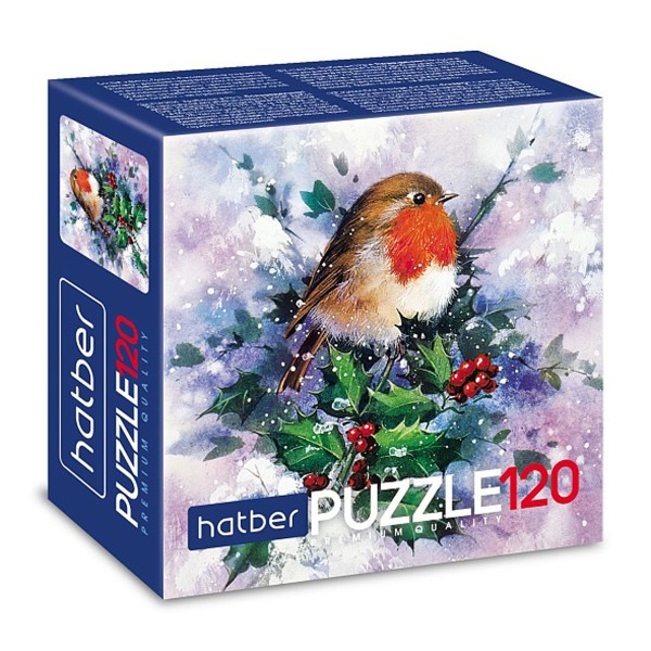 Пазлы Premium Птичка на веточке 120эл Hatber