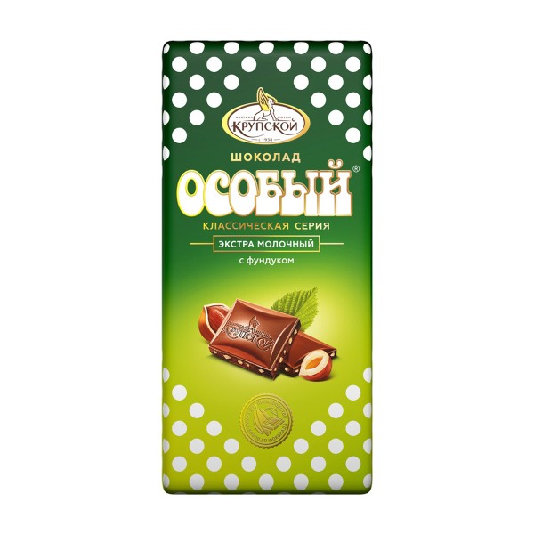 Шоколад экстрамолочный Особый с фундуком 85г