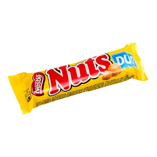 Шоколадный батончик Nuts Duo Nestle 66г цельный фундук