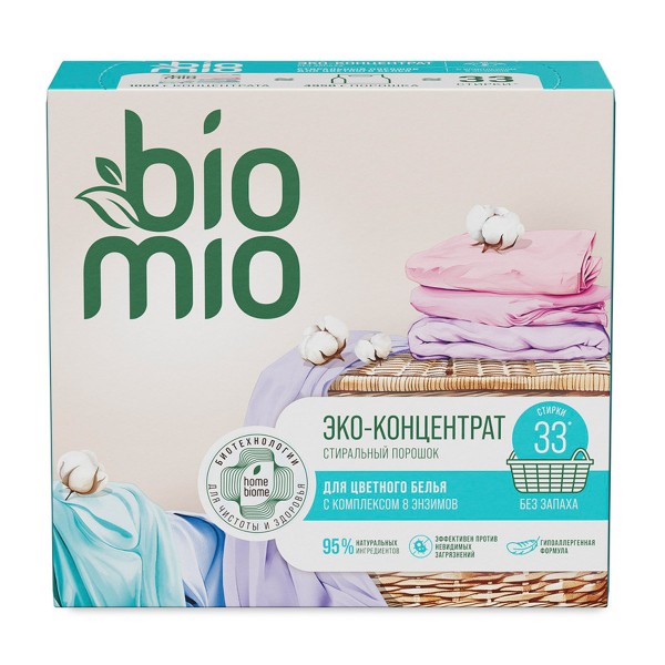 Порошок стиральный BioMio Bio-universal для цветного и белого белья 1кг