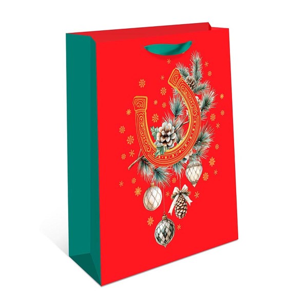 Сумка подарочная бумажная новогодняя шелк ленты 18х22,3см Арт&Дизайн