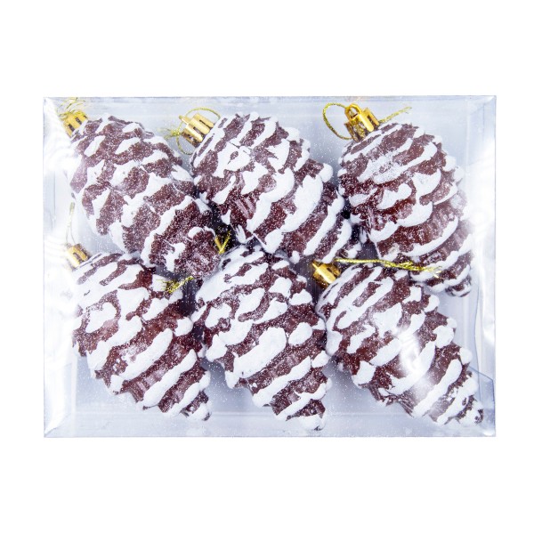 Набор украшений Шишки еловые 9см 6шт