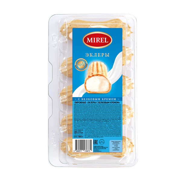 Пирожное Эклеры с белковым кремом Mirel 160г