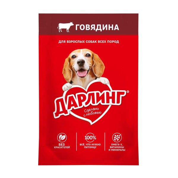 Корм для собак Дарлинг в подливе 75г говядина