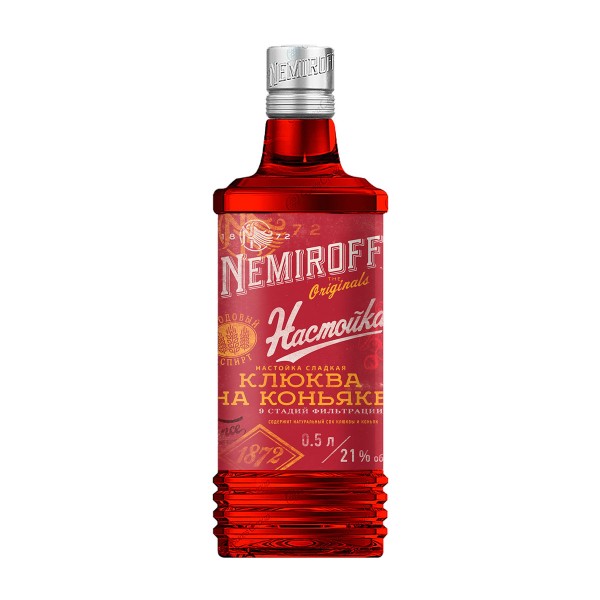 Настойка Nemiroff  Клюква на коньяке 21% 0,5л