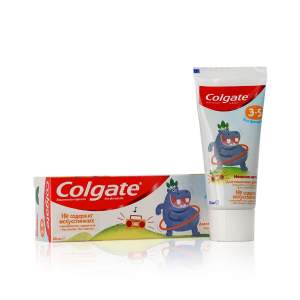 Зубная паста детская Colgate 3-5, защита от кариеса, без фторида, для детей от 3 до 5 лет, со вкусом апельсина 60 мл