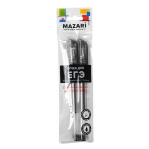 Ручка для ЕГЭ гелевая черная 0,5мм 2шт Mazari
