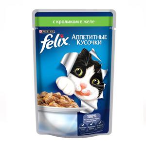 Корм для кошек Аппетитные кусочки Felix 85г с кроликом