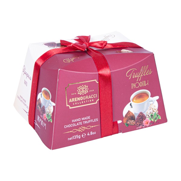 Конфеты шоколадные Трюфель бордовая пирамида ArenoGracci 135г