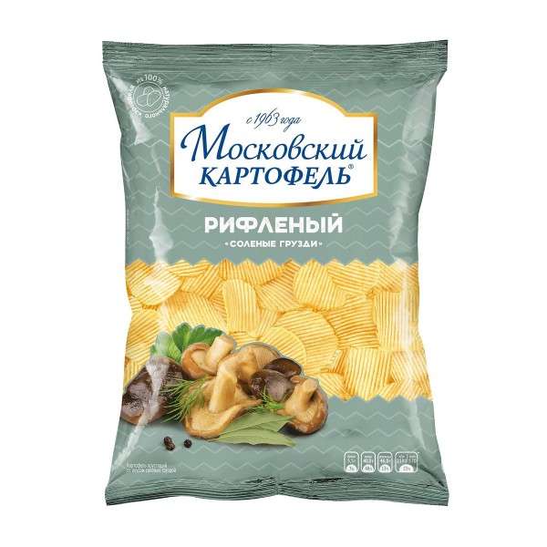 Чипсы рифленые Московский картофель 120г соленые грузди