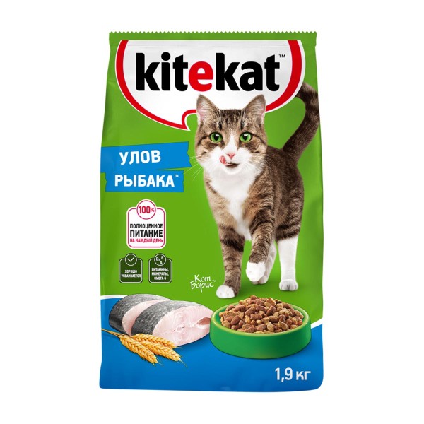 Корм для кошек Kitekat 1,9кг улов рыбака