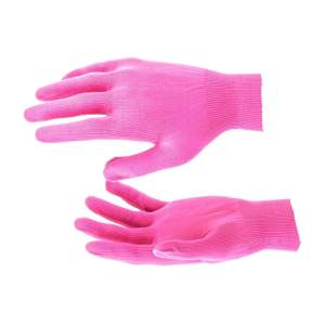 Перчатки из синтетической нити размер l розовая фуксия
