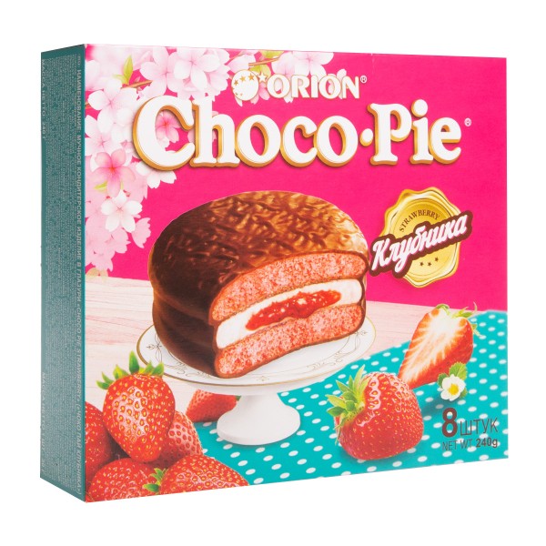 Печенье Choco Pie клубника 8штх30г