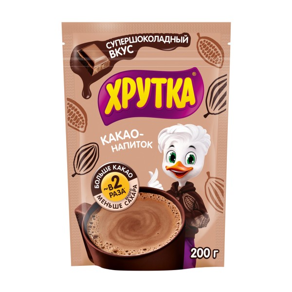 Какао-напиток быстрораствовимый Хрутка Супер шоколадный вкус Nestle 200г