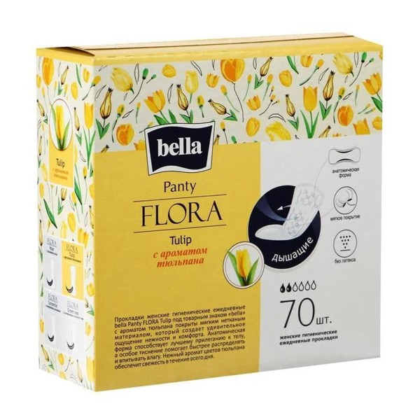 Прокладки гигиенические ежедневные Bella Panty Flora 70шт tulip