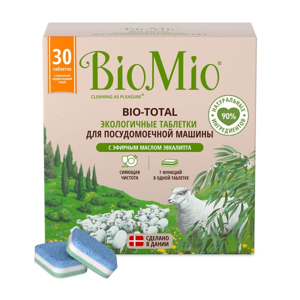 Таблетки экологичные для посудомоечных машин BioMio 30шт
