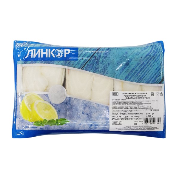 Стейк зубатки замороженный Линкор 800г