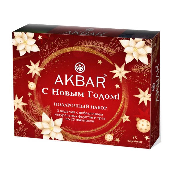 Чай Акбар подарочный набор 3штх25 пакетиков