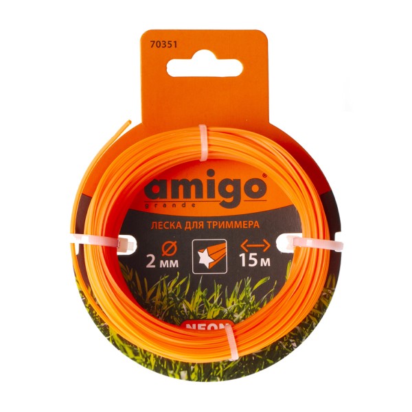 Леска для триммера звезда 2мм 15м Amigo