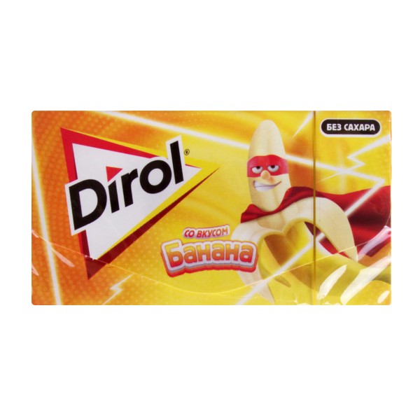 Жевательная резинка Dirol без сахара пластинки 13,5г со вкусом банана